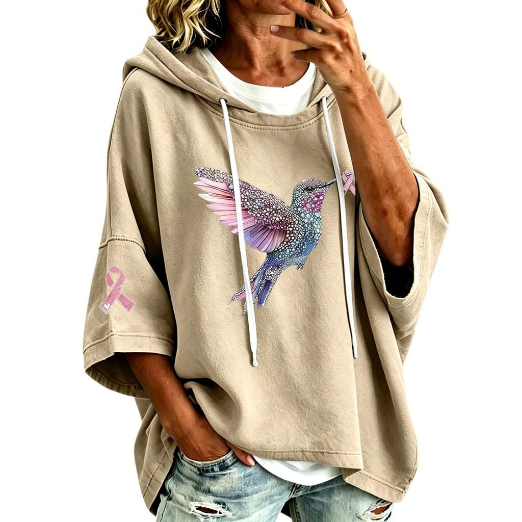 Women's Casual Hoodie with Hood and Graphic Print Loose Fit Pullover