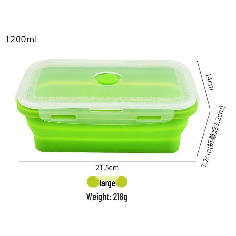 Portapranzo Pieghevole in Silicone per Conservazione Fresca - Contenitore Quadrato Portatile e Adatto per Esterni