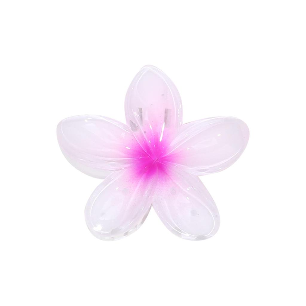 Hawaiian Style Gradient Flower Crab Hair Clips for Women Plumeria Barrettes Beach Vacation Hair Claw for Thin/Thick Hair Accessories