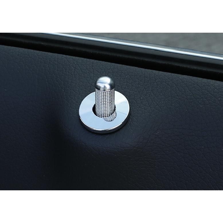Silver Aluminum Inner Door Lock Down Bolt Ring Trim For Benz C-Class 2015-