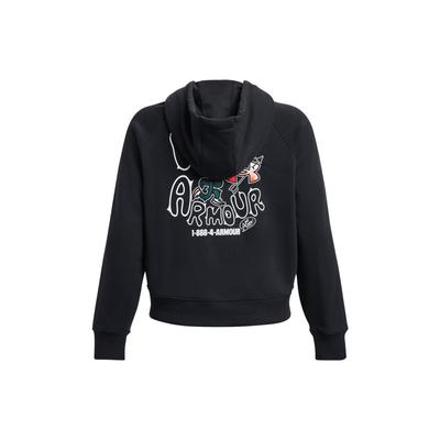 Heavyweight Terry Cartoon Letter Logo Print Hoodie Women Tops Black 1379834-001