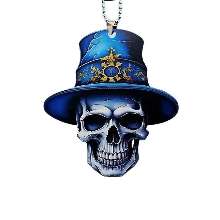 Flat Acrylic Vintage Surface Skull Car Pendant For Halloween Decor Vehicle