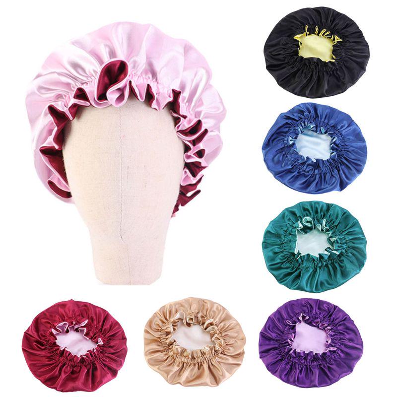 Baby Seiden Satin Haube Verstellbare Schlafhaube Mädchen Nacht Turban Kinder Kopfbedeckung