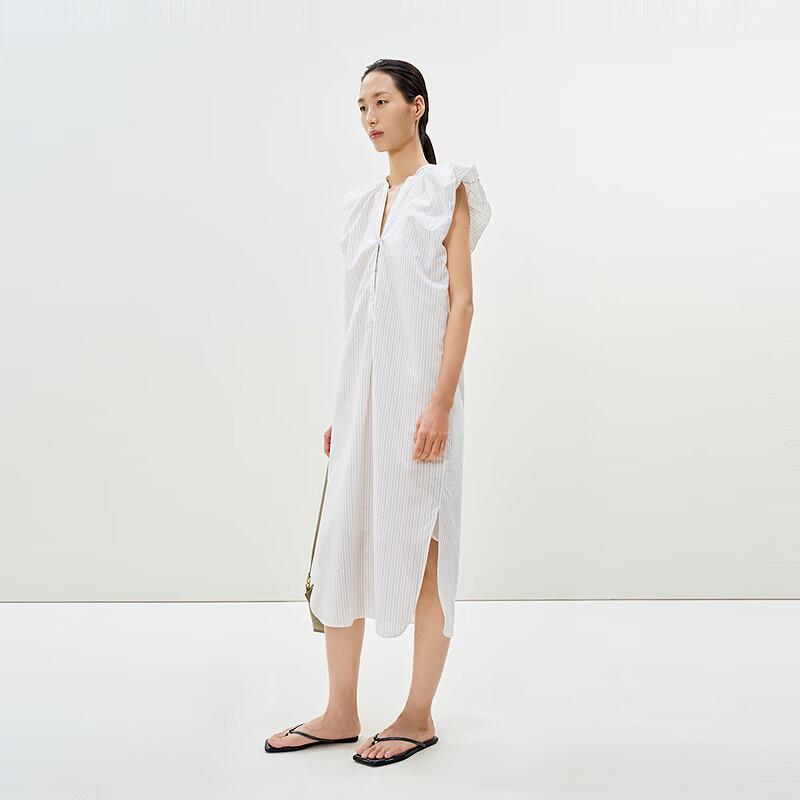 LESS 2025 Summer Stand Collar Sleeveless Long Dress