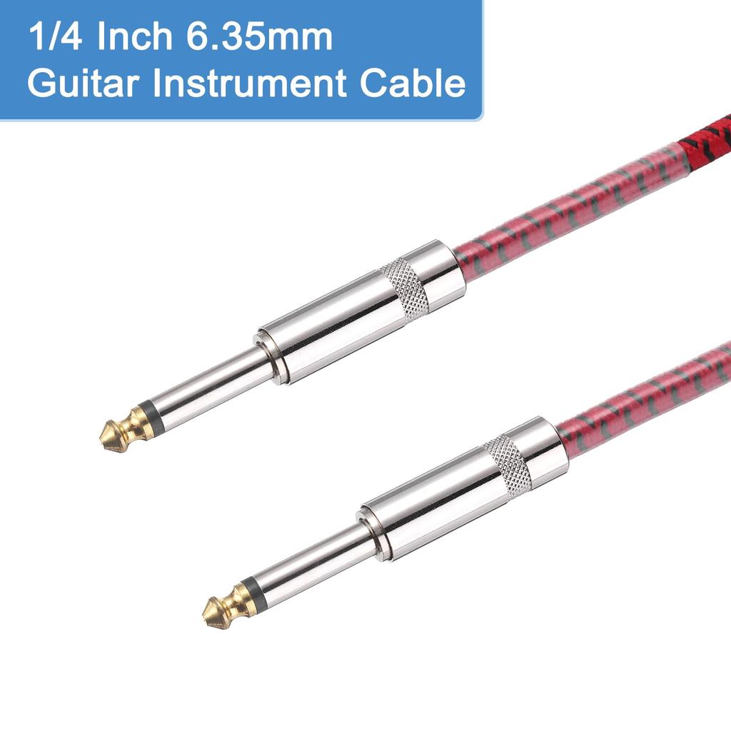Uxcell 20ft Guitar Instrument Cable, 14" To 14" Straight 6.35mm Female To Female Jack Stereo Audio Interconnect Cord Balanced Line for Guitar and
