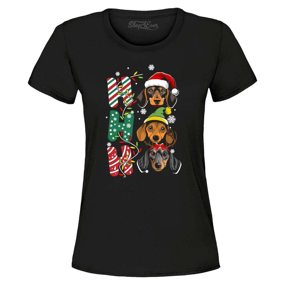 Ho Ho Ho Christmas Daschund Weiner Dogs Women's T-Shirt Christmas Shirts