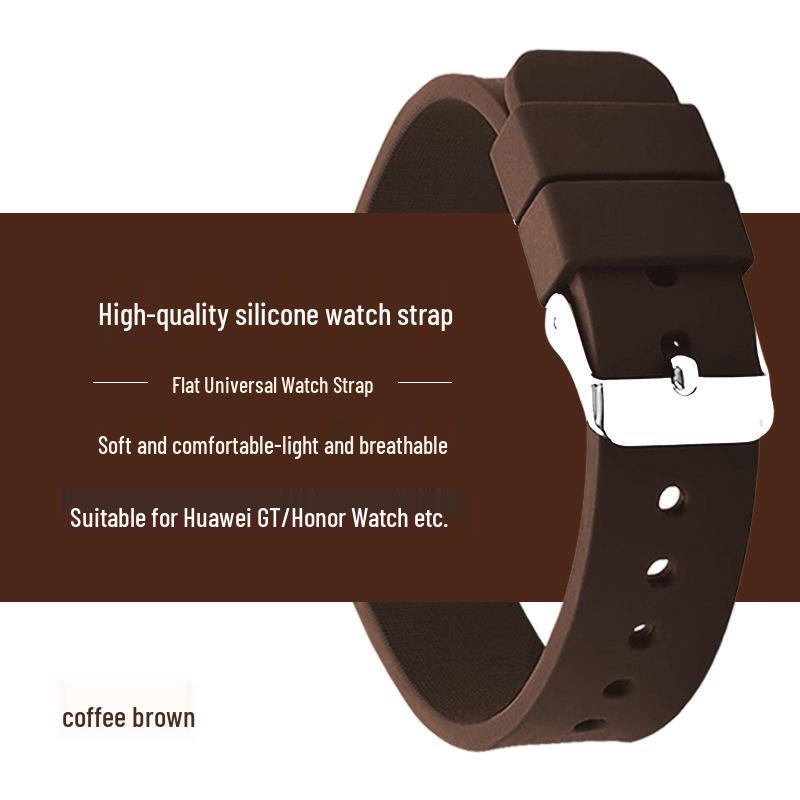 Waterproof Sport Silicone Strap for Huawei GT3/4, Garmin, Samsung Smartwatches (22mm)