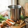 Steel Pot 26L With Metal Lid For Cooking Silver 32.5 Cm