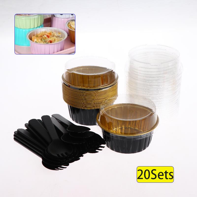 20er-Set Aluminiumfolien-Kuchenförmchen Mini-Kuchenformen Einweg-Backform Für Mousse Pudding Portionen Backblech