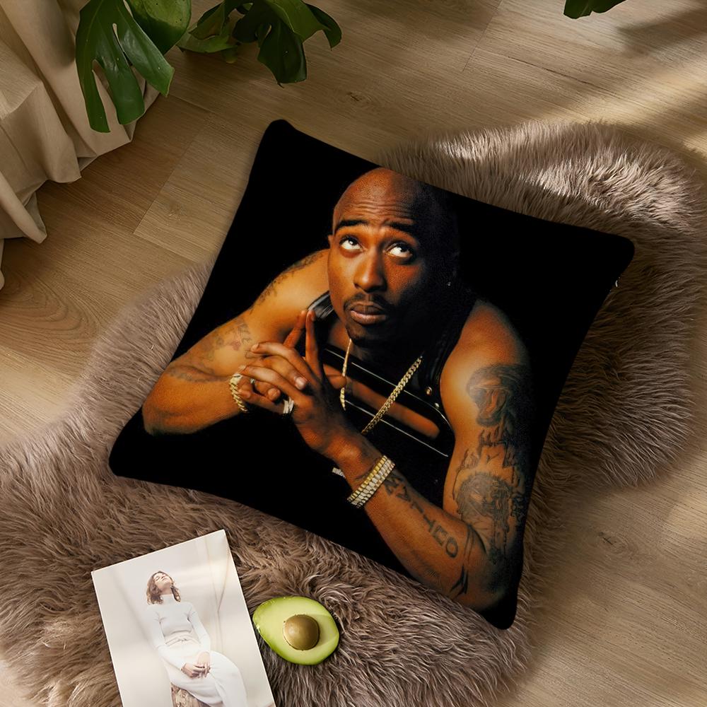 

Наволочка для подушки с изображением рэпера 2Pac Тупака Шакюра Акцент для гостиной Диван Поддержка спины Квадратная Подушка для отдыха и сна  40X40cm