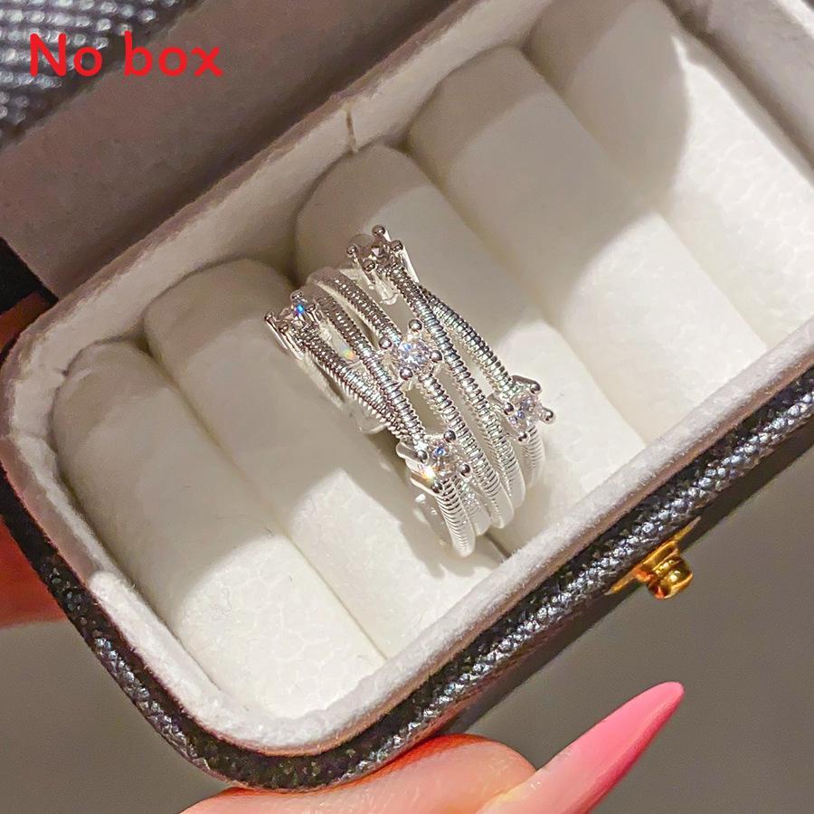 Modern Minimalist Multilayer Zircon Ring For Women With Geometric Design Gift