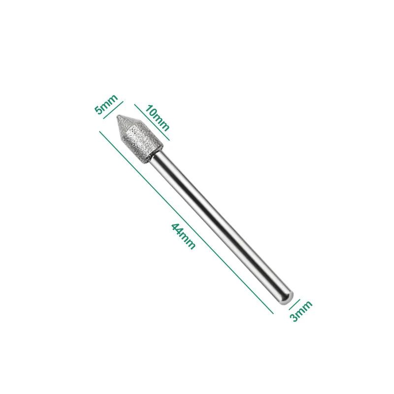 3MM Grinding Rods Mini Diamond Drill Grinding Head Milling Cutter Needle Engraving Carving Polishing Glass Jade Stone Drill Bit