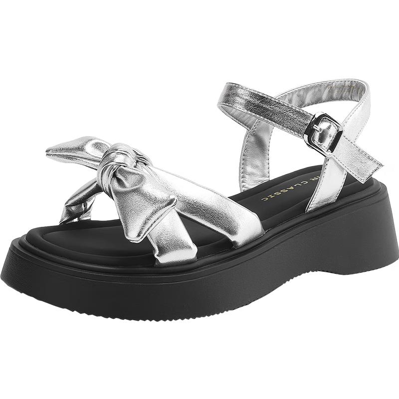 Women s Bowknot Platform Open Toe Sandals 40