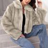 Women's Fashionable Warm Long Sleeve Solid-Color Furry Coat