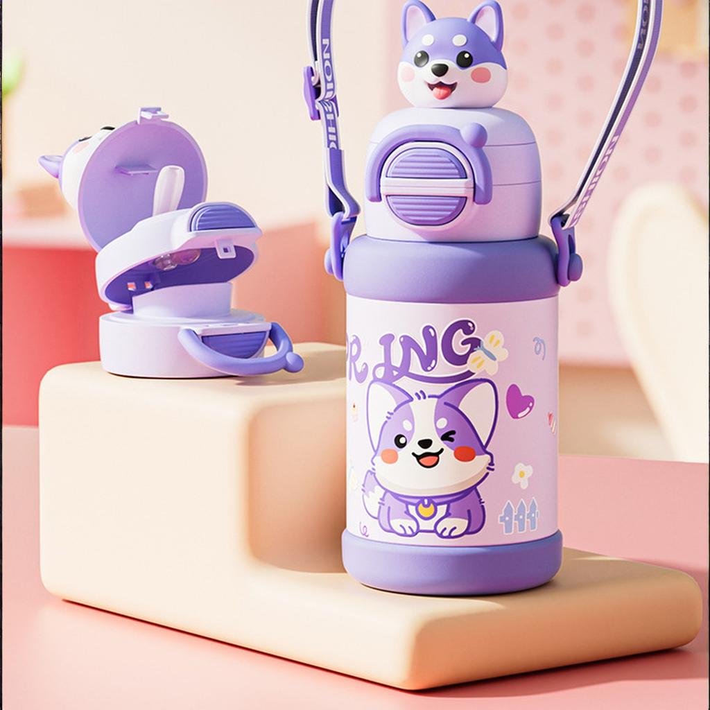 Cute Water BottleMug Kawaii Water Bottle Stainless Steel Vacuum Insulated Bottle for Hot or Cold Drinks Adorable Travel Mug