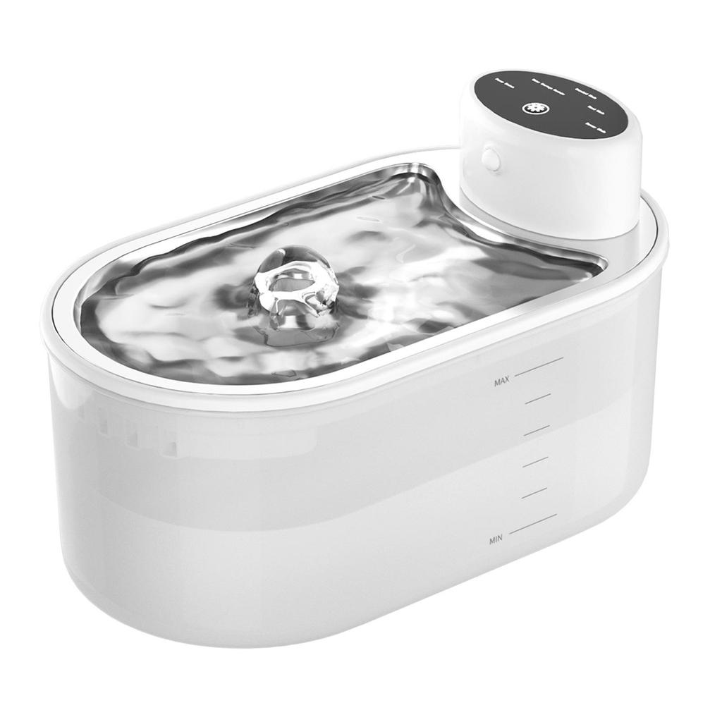 Ceramic Cat Water Fountain with Stainless Steel Circulation
