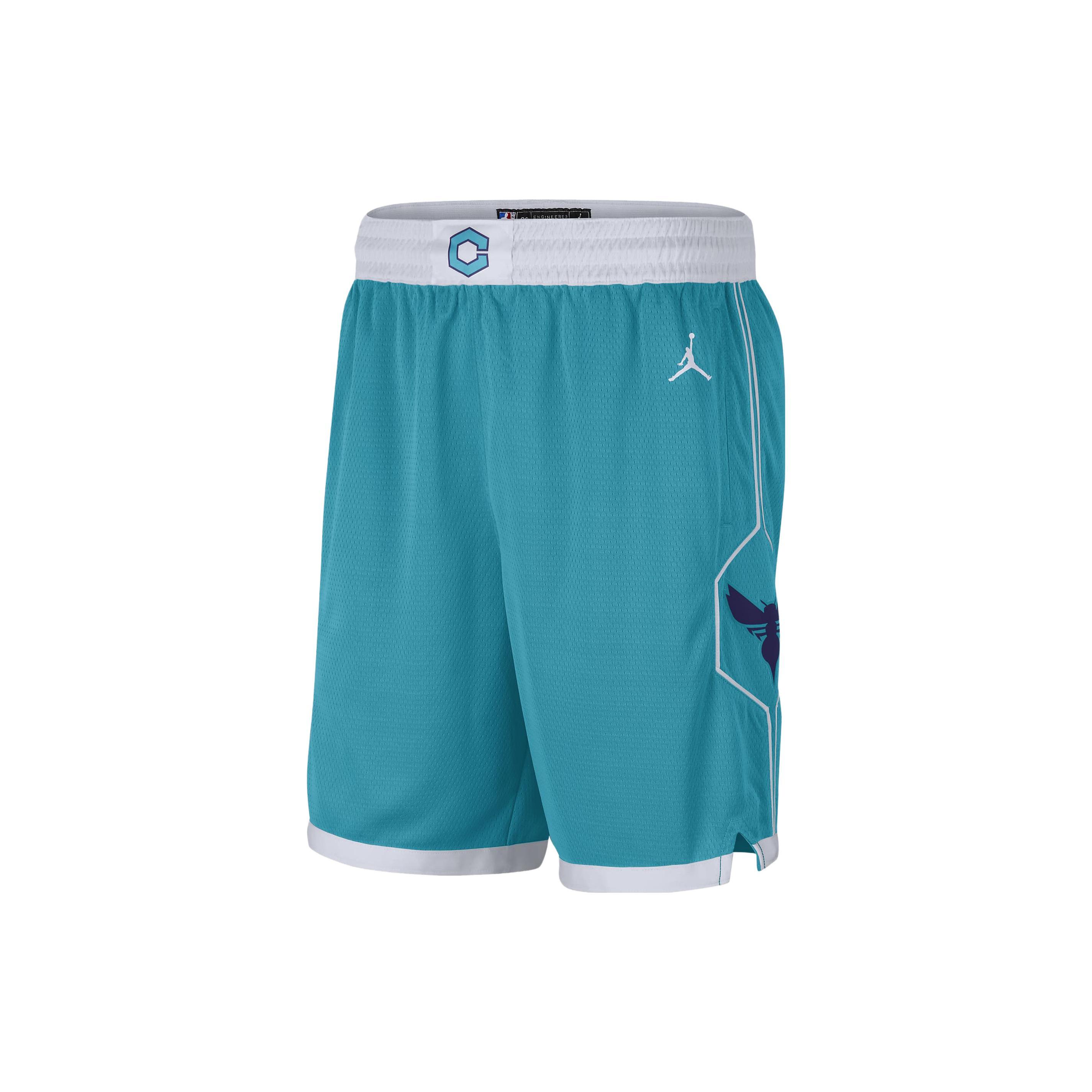 

New Jordan Hornets Team ICON Edition 2020 NBA Basketball Shorts Men s Blue Green CN8083-443 XXL
