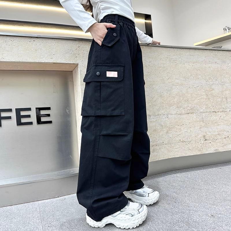 

2025 Весенне-летние тонкие брюки карго для девочек - Защита от комаров, свободного кроя для детей 140