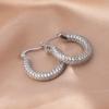 Luxury Silver Needle Zirconia Earrings for Women - Elegant Hoop Design for Square & Round Faces, Exquisite, Unique, Light, & Stylish.
