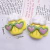 10PCS Resin Kawaii Colorful Cool Glasses Cartoon Strawberry Peach Pineapple Flat Back Stone Scrapbook Figurines DIY Decor Crafts