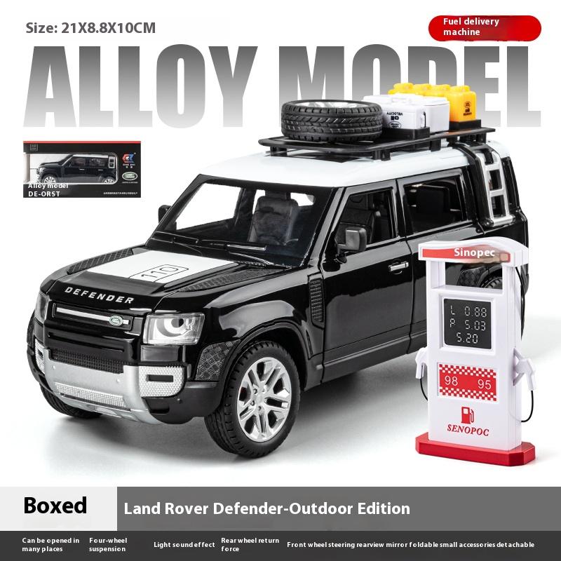 1:24 Land Rover Defender SUV Off Road Vehicle Alloy Diecast Sound & Light Car Model Collection Ornaments Toys With Children Gift