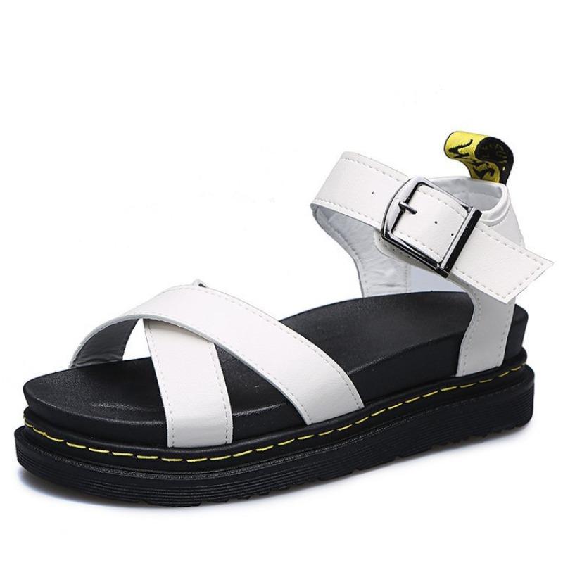 Fashion Women's Sandals 2025 New Platform Sandal Peep Toe Metal Buckle Stitch Roman Sandal Large Size Trend Casual Sport Women's Sandals