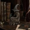Crow Witch Sculpture Halloween Tree Statue, Gothic Resin Figurine, Fantasy Art Collectibles Dark Enchanting Ornament, Holiday Party Supplies