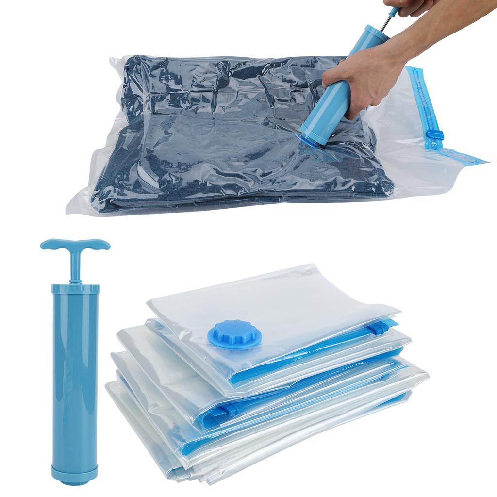 6 Stück Steppdecken Vakuum Aufbewahrungsbeutel Transparent Reise Decke Kleidung Vakuum Komprimierter Beutel(Vakuum