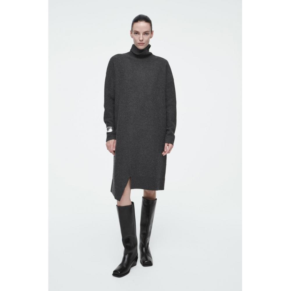 

Cos Japan Asymmetric Merino Wool Dress dark gray/XSP