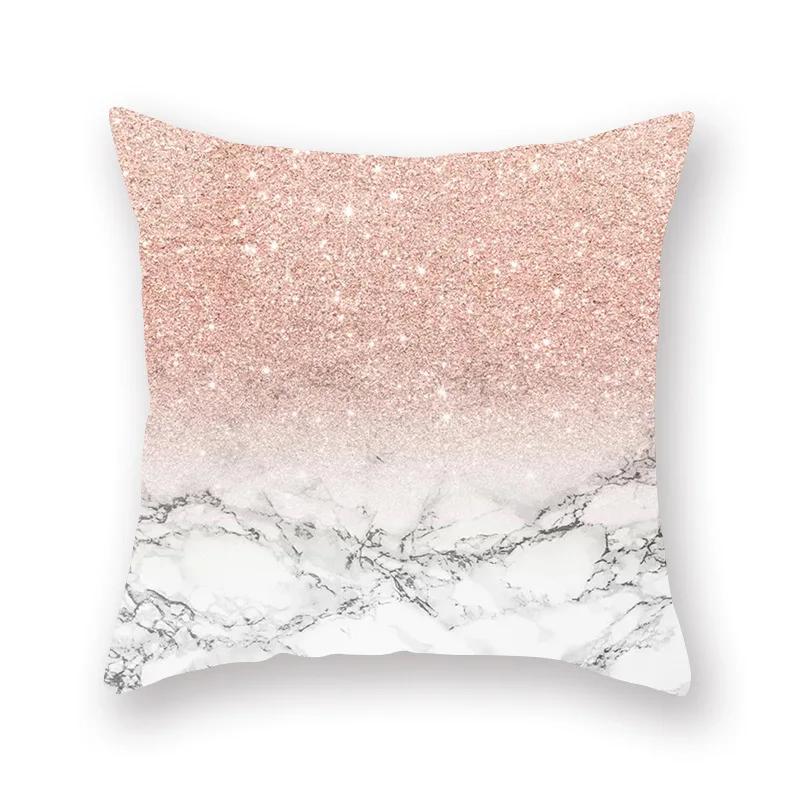45X45CM Pink Shiny Polka Dot Alphabet Geometric Simple Pillow Cover Bed Sofa Car Office Seat Cushion  Home Decoration