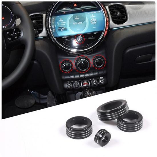 Черная алюминиевая крышка-накладка на ручку переключателя кондиционера для BMW MINI COOPER 14+