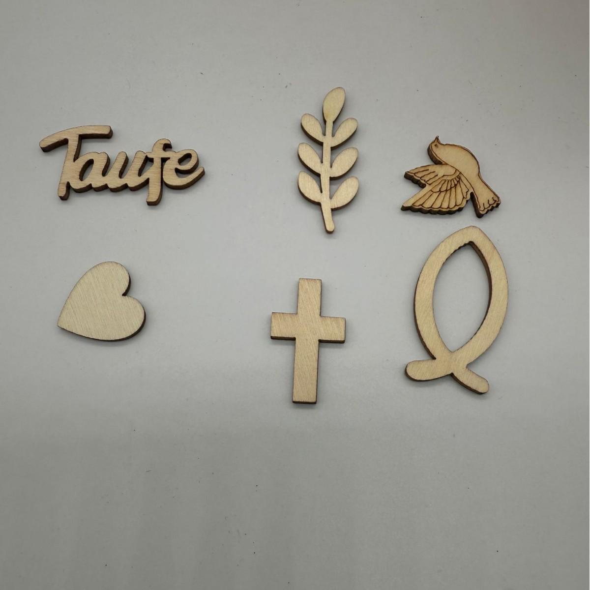 

Wooden Fish Cross Leaves & Dove Table Decoration for Children s Party