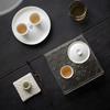 Acrylic Transparent Small Tea Tray Household Tea Bearing Belt Cover Dry Brewing Table Tea Tray Kung Fu Teaware Tool Accessories