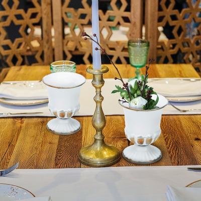 Gold Metal Cup Vase European Style Iron Flower Bottle Vintage Decorative Home Accessory Retro Table Decor for Wedding