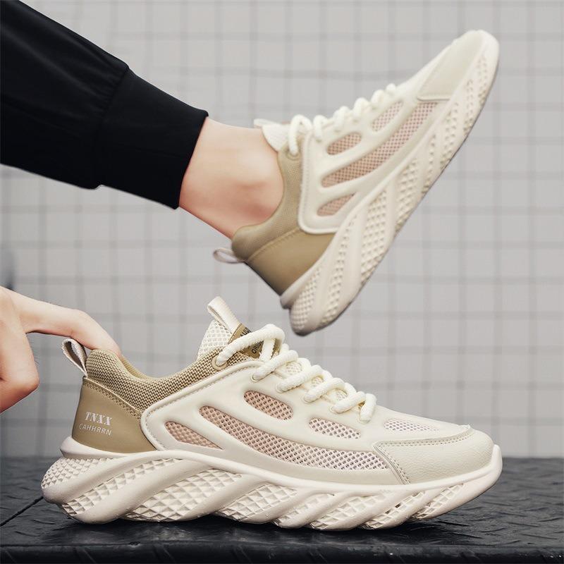 2024 Autumn Hot Sale Men's Casual Running Shoes Thick Bottom Mesh Breathable Work Shoes Anti-slip Sneaker Flat Shoes for Men