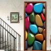 1Pcs Pebble Scenery Porch Vinyl Door Sticker For Bedroom Home Decor Self Adhesive Removable Wall Decal Door Renovation Waterproof Poster