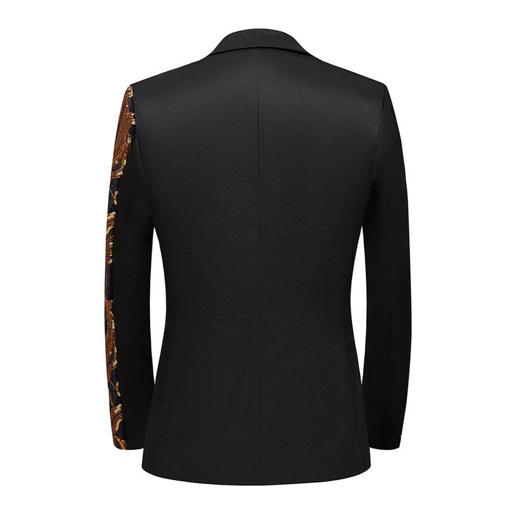PYJTRL Herrenmode Blazer mit Einsätzen und glänzenden Pailletten