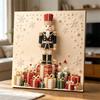 Framed Pearl Art DIY Kit with Christmas Nutcracker and Gift Boxes 3D Sparkling Bead Canvas Painting Handmade Gift for Home Decoration