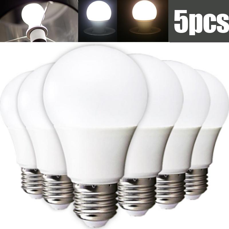 Buy 5pcs LED Bulb E27/ E14 3W 5W 7W 9W 12W 15W 18W Smart IC LED Light ...