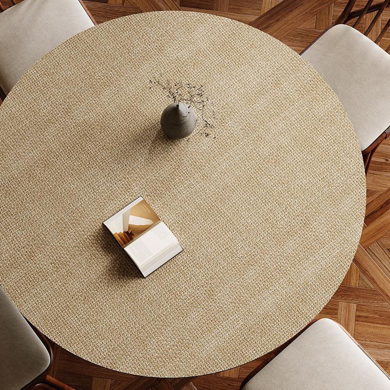 Covoraș rotund pentru masă de dining din PVC cu aspect de lemn, rezistent la ulei, impermeabil, lavabil prin frecare și poate fi lăsat pe masă, covoraș mic pentru măsuță de cafea din PVC, față de masă/suport de farfurie din piele anti-arsuri (as the pictu