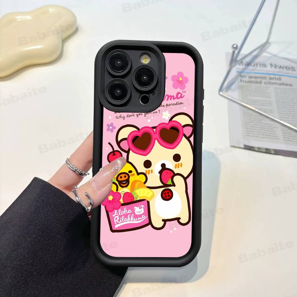

Popular Cute R-rilakkuma Bear Phone Case For IPhone 17 16 15 14 13 12 11 Pro Max 16E Plus INS Soft Cover iPhone 12pro max
