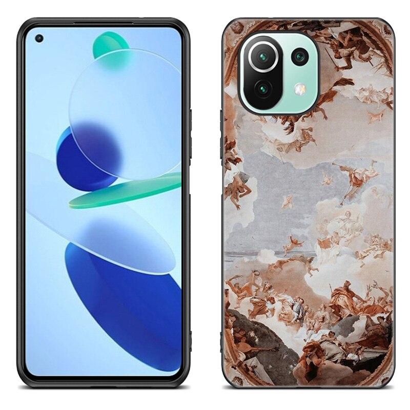 Renaissance Art Painting Case For Xiaomi Mi 11 Lite NE 11i 10T 11T Pro A2 A3 Lite POCO F3 M3 M4 C31 X3 Pro NFC GT Black Cover
