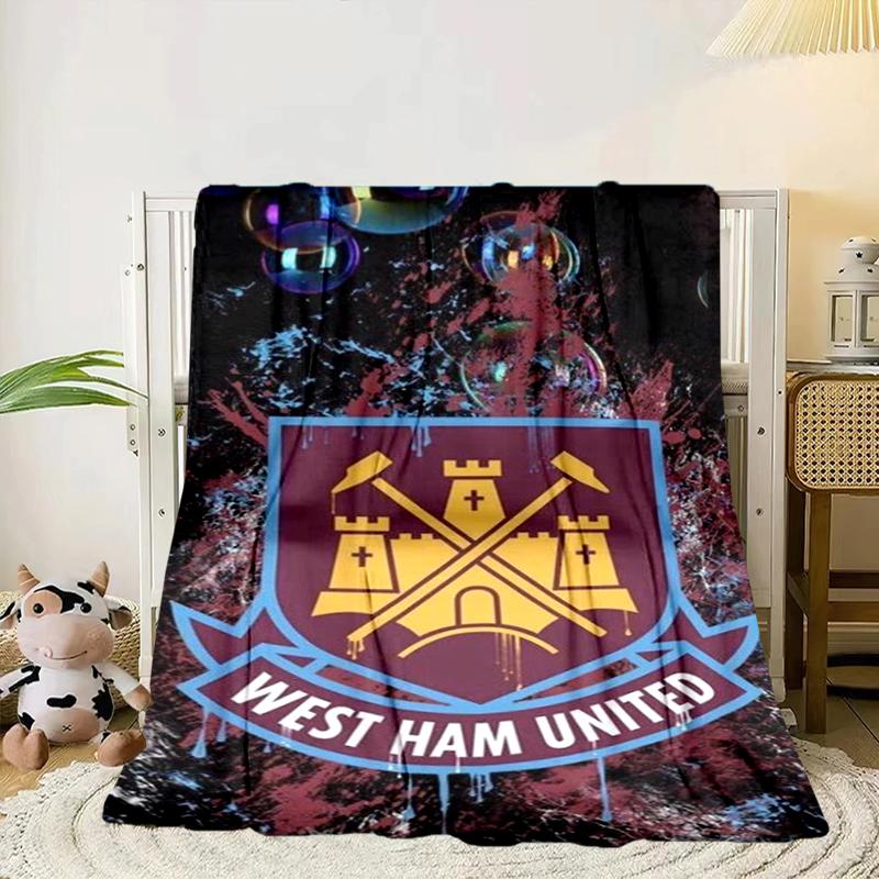 West Fußball Club Decke Flanelldecke für Bett, Sofa, Camping, Wandern, Picknick Zubehör, Geschenk für Familie Fan Geschenke