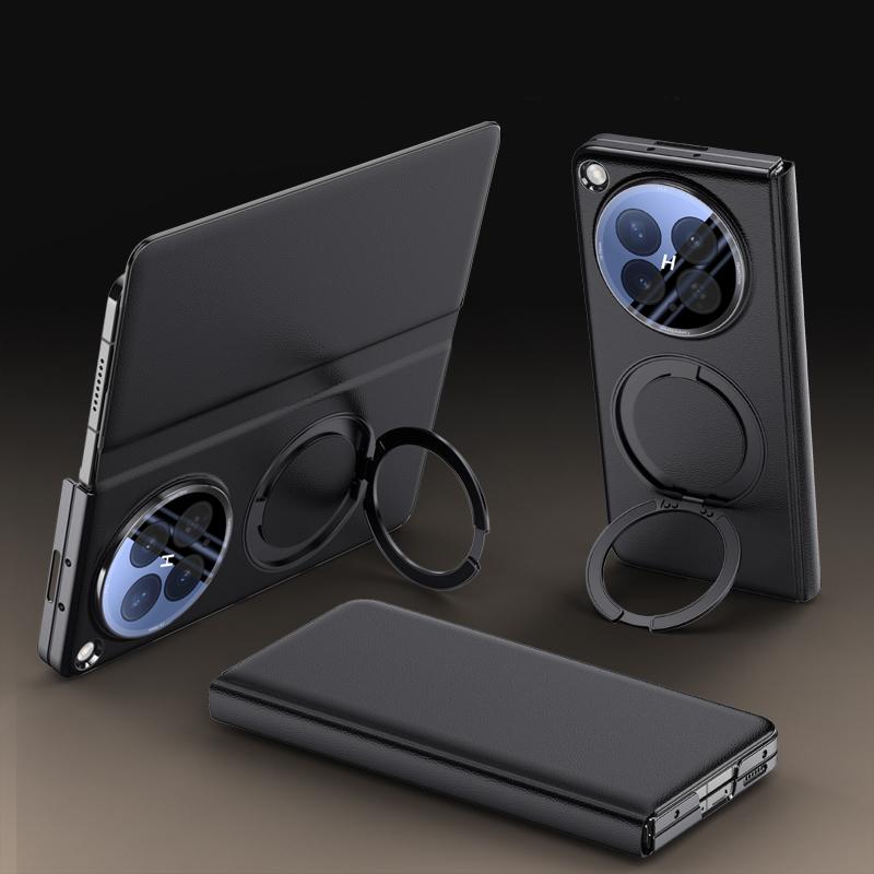 

For OPPO Find N6 Case ELVEV Magnetic PU Leather Full Protection 360° Rotating Ring Holder Flip Cover for Find N 6 OPPO Find N6