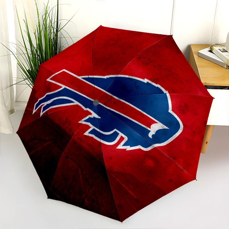 Buffalo Bills pattern, automatic folding umbrella, portable and foldable design, 8 ribs, a Christmas or birthday gift.