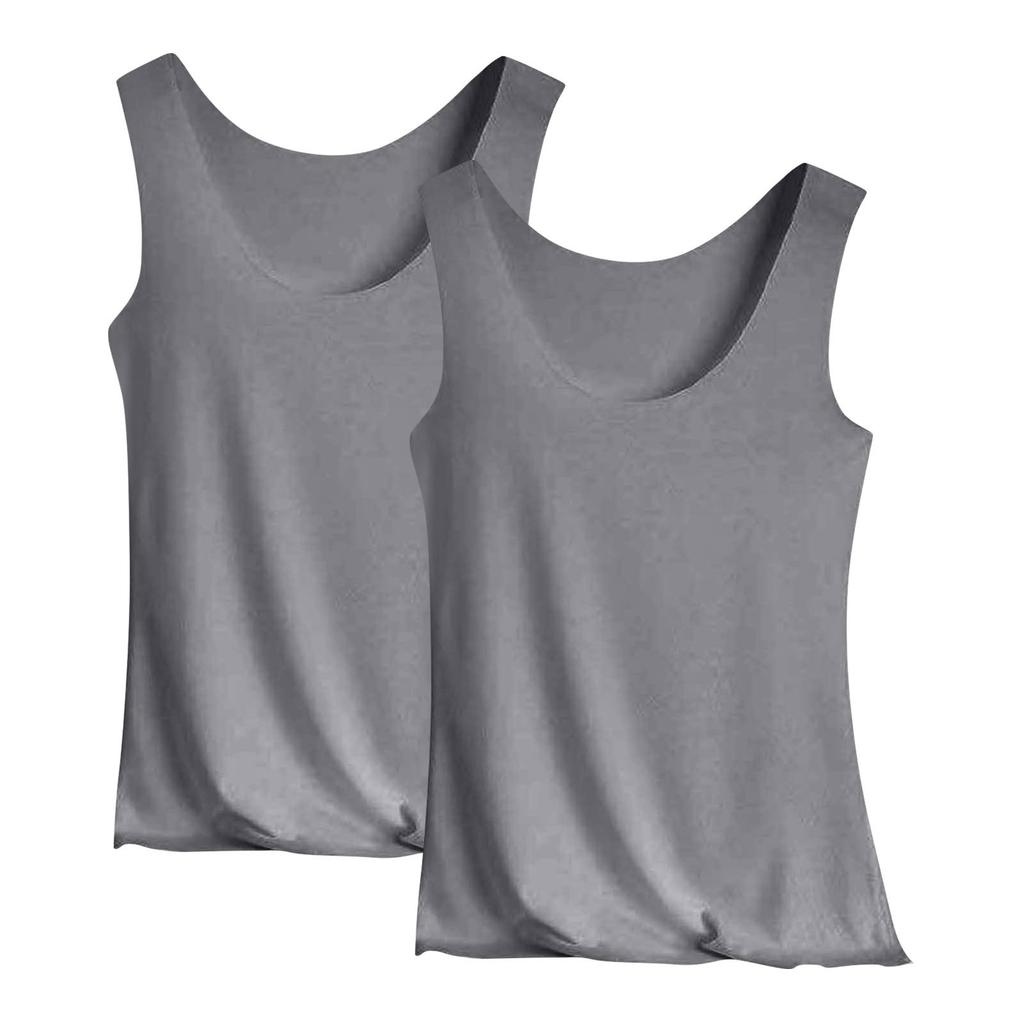 Women's Solid Color Tank Top Seamless Silk Undershirt Sleeveless Shirt
