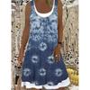 Nuevo Vestido Digital con Estampado Falso de Dos Piezas Imitación Denim para Mujer 2025 Casual Holgado Cuello Redondo Camiseta sin Mangas Vestido Chaleco Femenino Vestidos