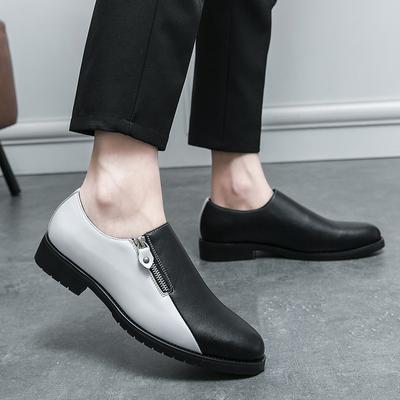 Modische lässige Herrenlederschuhe Klassischer Schwarz-Weiß-Farbblockdesignstil Business Party Täglich Büro Hochzeit Schuhe für den Bräutigam