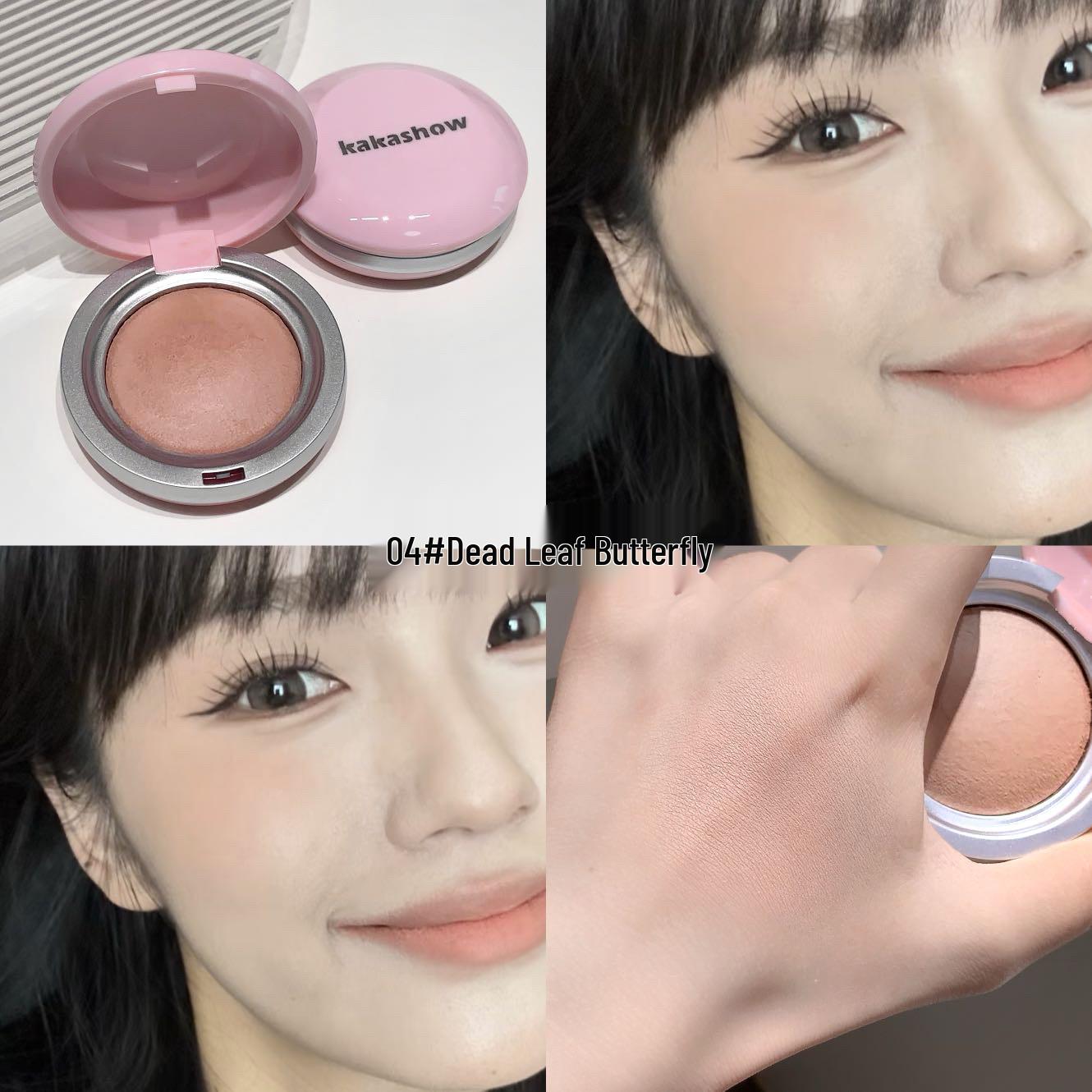 Kakashow Шелковистые запеченные румяна: Сияющий, Нежный Цвет, Не Осыпается