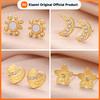 Skyrim Flower Heart Moon Sun Stud Earrings with Clear Zircon Women Stainless Steel Earrings 2026 Trend Jewelry Gift New